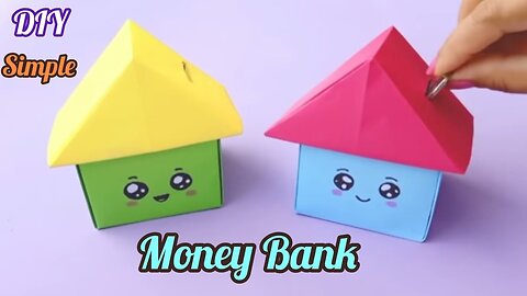 DIY MINI PAPER COIN BANK - How to make a paper mini coin bank - Easy kids craft ideas - Paper craft