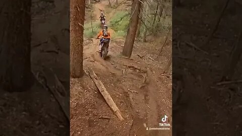 Sliding down steep hill behind @Crash Hard Enduro