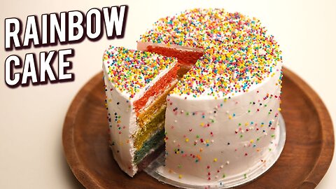 ainbow Cake Recipe - How To Make Multi-Layered Cake - Eggless Cake Recipe - Bhumika