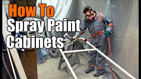 Spray Painting Custom Kitchen Cabinets | THE HANDYMAN |
