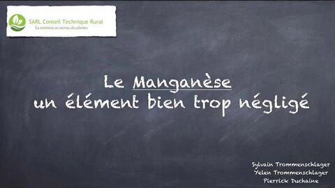 FERTILISATION : Le manganèse un élément indispensable en grande culture
