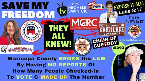 #293 Maricopa County ADMITS It BROKE THE LAW & Has NO REPORTS To Verify Their “Claimed” Amount Of How Many Voters Checked-In At The Polls Nov 8 + REPUBLICANS KNEW IT – Gina Swoboda AZGop, RNC, MCRC, Asst AG, Kari Lake’s Attys & Team!