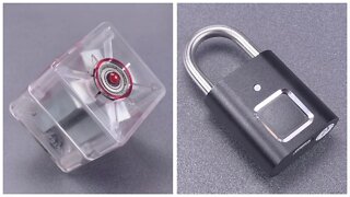 [1145] SPINNING MAGNETS Open Fingerprint Padlock!