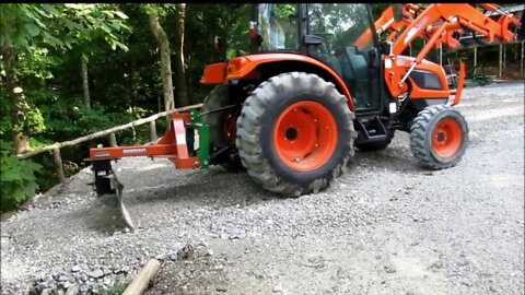Kioti NX6010 finishing DIY retaining wall gravel work (Lost episode)