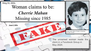 Woman Claims to be Cherrie Mahan: Missing since 1985
