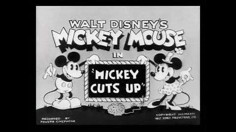 "Mickey Cuts Up" (1931 Original Black & White Cartoon)