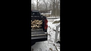 Unloading my firewood for wood stove