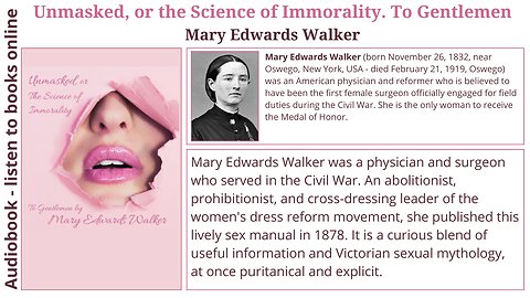 Unmasked, or the Science of Immorality. To Gentlemen - Mary Edwards Walker