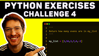 Find even numbers in list python exercise. Learn Python for beginners . Filter and lambda function.