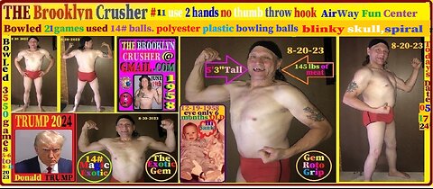 21 games bowled Glow ball two hand Hook ball bowler #11 #222 with the Brooklyn Crusher 05-17-24
