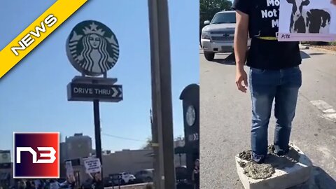 PETA Activists Cement Themselves to Starbucks Driveway, Then the Police Showed Up