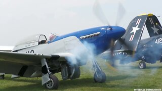 P-51 Mustang and F4U Corsair Perform in Airshow at Oshkosh 2021