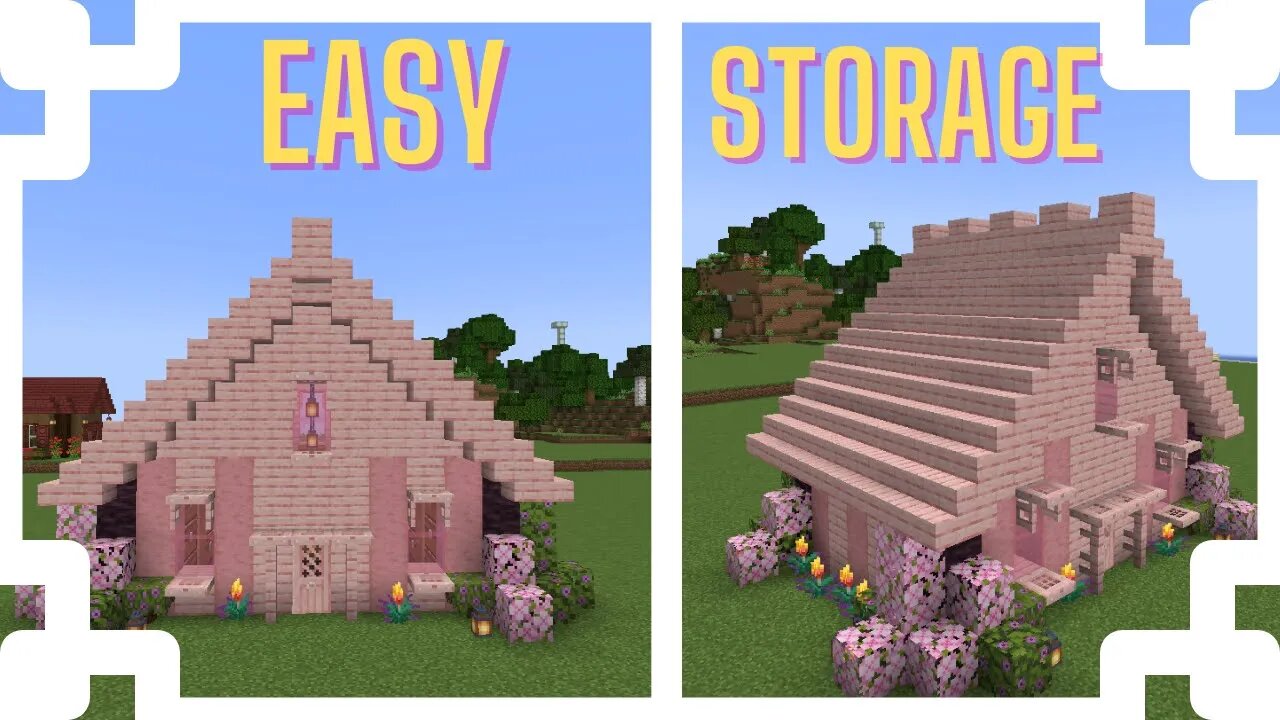 How To Build A Cherry Blossom Storage Building House | Minecraft Tutorial