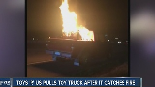 Toys 'R' Us truck investigated after fire sparks