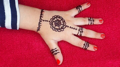 Henna design for kids _ Easy henna design for baby hands _ Baby girl back hand henna design