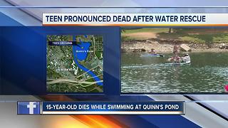 Teen dies after water rescue at Quinn’s Pond
