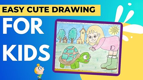 Cute and Easy for Kids | Easy Drawings for Kids |How to Draw a Cute Girl|How to Draw a Cute Tortoise