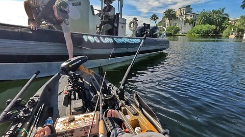 Game Warden STOPS my kayak fishing trip! Shocking bait fish catch and cook (FWC)