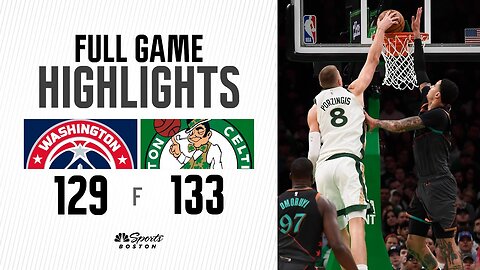 HIGHLIGHTS: Jayson Tatum, Kristaps Porzingis combine for 69 points in 4-point win over Wizards