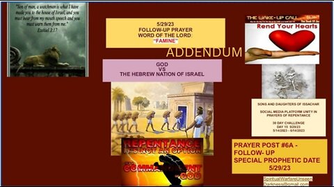 SONS AND DAUGHTERS OF ISSACHAR CALL FOR NATIONAL REPENTANCE, PRAYER POST 6A - ADDENDUM