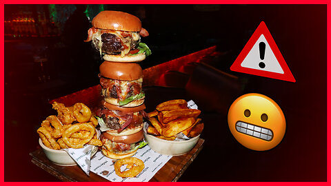 STACKED CHEESEBURGER FOOD EATING RESTAURANT CHALLENGE IN SINGAPORE!