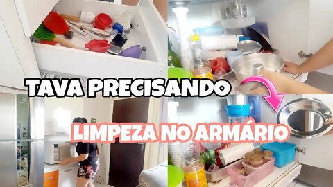 LIMPEI E ORGANIZEI O ARMÁRIO +LIMEZA NO MICROONDAS