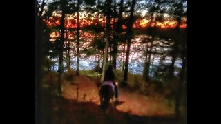 Wonderful moonlit horseback ride and gorgeous sunset by the Coosa River