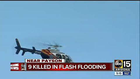 Nine dead, 2 missing after flash flood in Payson