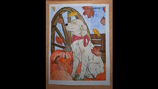 Color with me : Puppy with Pumpkins