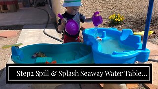 Step2 Spill & Splash Seaway Water Table Kids Dual-Level Water Play Table with Umbrella & 11-P...