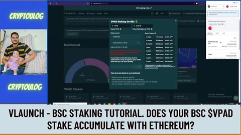 Vlaunch - BSC Staking Tutorial. Does Your BSC $VPAD Stake Accumulate With Ethereum's?