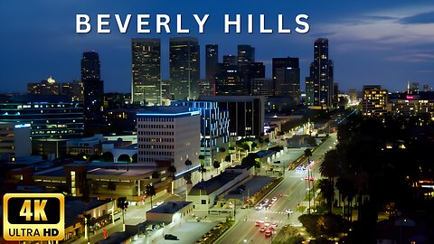 Santa Monica Beverly Hills, Los Angeles California at Night 4K by Drone - Spectacular Views