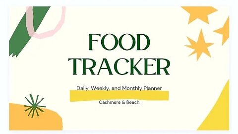 Food Tracker Template #bulletjournal #planning #foodtracker