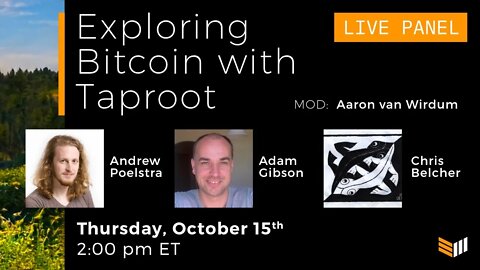 Exploring Bitcoin With Taproot: Aaron van Wirdum, Andrew Poelstra, Adam Gibson & Chris Belcher