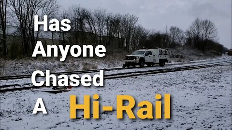hi rail chase, railfan ice fishing for the big one, caught a Minnow.