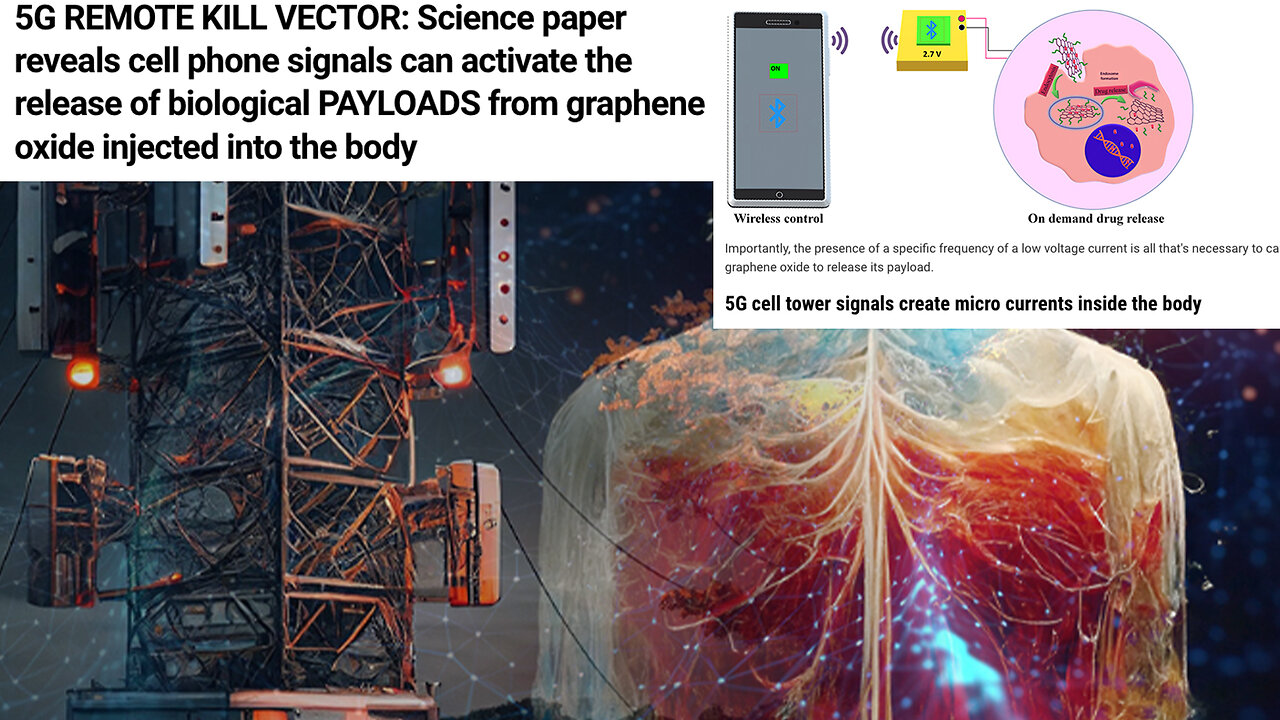 5G REMOTE KILL VECTOR: Science Paper Reveals Cell Phone Signals Can Activate the Release of Biological PAYLOADS from Graphene Oxide Injected Into Body (9/14/23) - Mike Adams + Doctor Rashid Buttar, Karen Kingston & Todd Callender