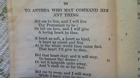To Anthea Who May Command Him Any Thing - R. Herrick