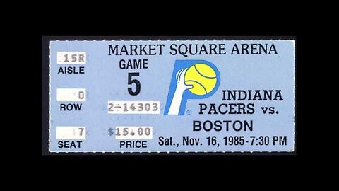 November 16, 1985 - Indiana Pacers Host Boston Celtics (Ticket Stub & Images)