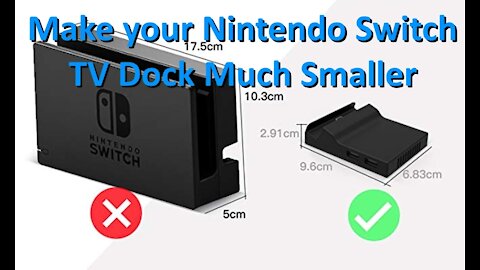 Basstop Portable Dock Replacement Case Mod for NINTENDO SWITCH Dock - Make Your TV Dock Smaller