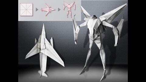 How To Make Transforming DECEPTICON Starscream - Origami Transformer - Easy Origami TUTORIAL