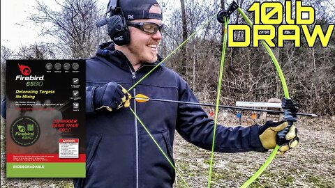 Firebird Exploding Target 65 bio vs. 10lb Bow and arrow