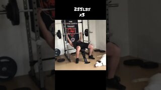 255lbs 3x3 bench press #shorts