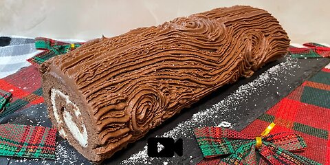 Christmas Dessert Yule Log | Bûche De Noël / Χριστουγεννιάτικος Σοκολατένιος Κορμός