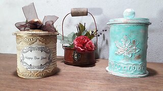 3 IDEIAS DE LATAS DECORADAS - FAÇA E VENDA - RECICLANDO LATAS DE CONSERVA @lucibuzo