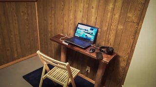Emergency Computer Desk build from Salvaged wood from the property // The Homestead #13