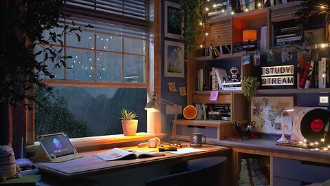 Cozy Study Room for night classes 📚 Atmosphere for studying & relaxing [Lofi Music-Lofi Hip Hop mix]