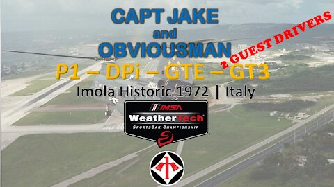 Race 3 | CAPT JAKE and Obviousman | IMSA Challenge | Imola Historic 1972 | Italy