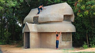 How To Build Amazing Modern Bamboo Mud House With Two Story Bamboo House