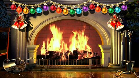 Best Christmas Fireplace - Crackling Fire White Noise Windy Log Cabin Sound for Holidays ASMR Sleep