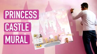 Painting A Cinderella Castle Wall Mural - Acrylic Painting - Timelapse